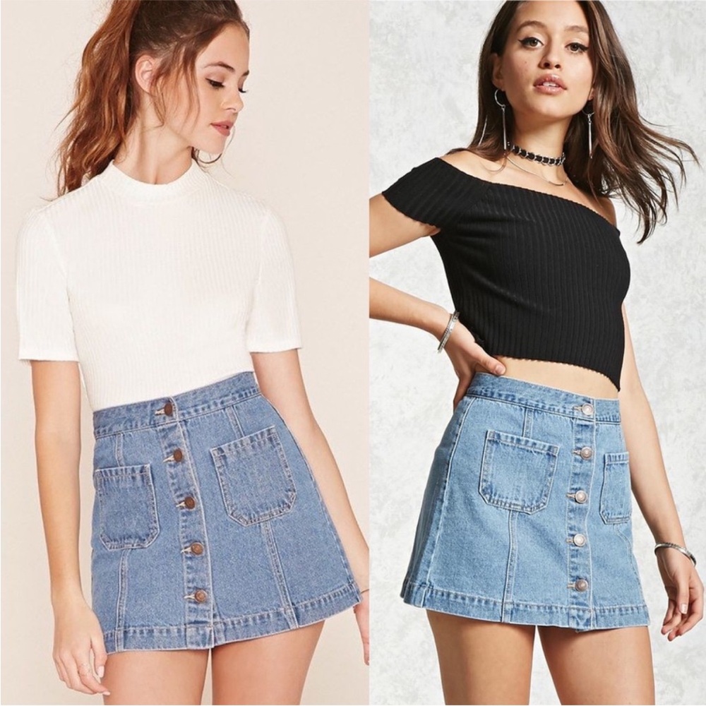 Denim Skirt button up